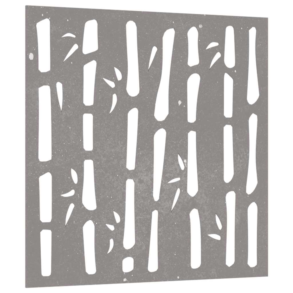 Decoração p/ muro de jardim 55x55 cm aço corten design bambu