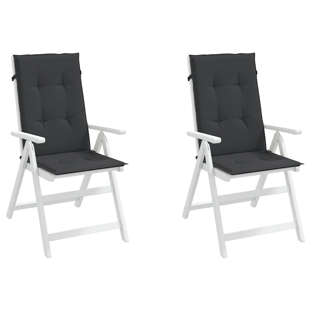 Almofadões para cadeiras altas de jardim 2 pcs tecido preto