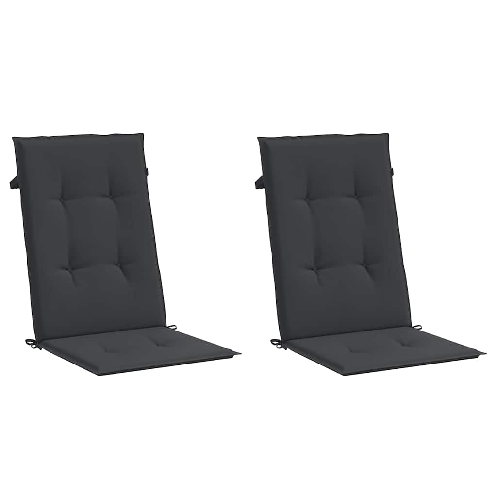 Almofadões para cadeiras altas de jardim 2 pcs tecido preto
