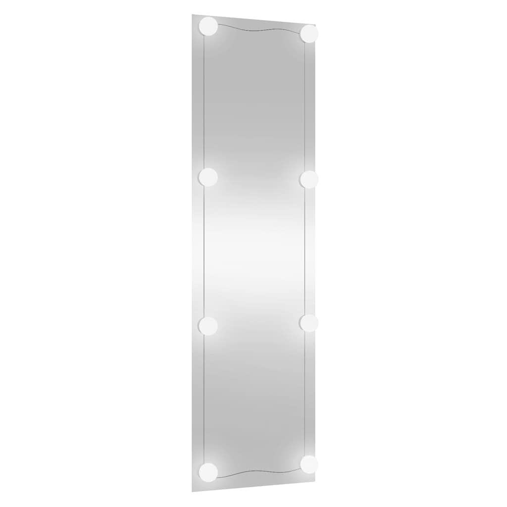 Espelho de parede retangular com luzes LED 30x100 cm vidro