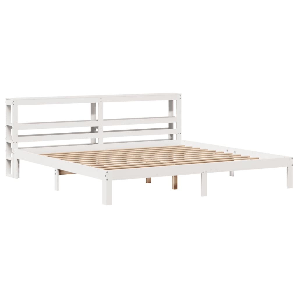 Estrutura de cama c/ cabeceira sem colchão 180x200 cm branco