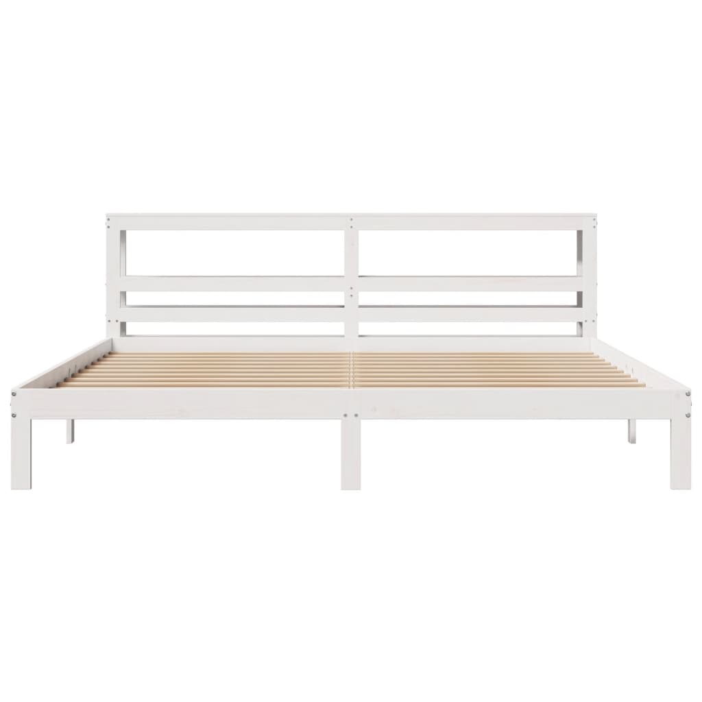 Estrutura de cama c/ cabeceira sem colchão 180x200 cm branco