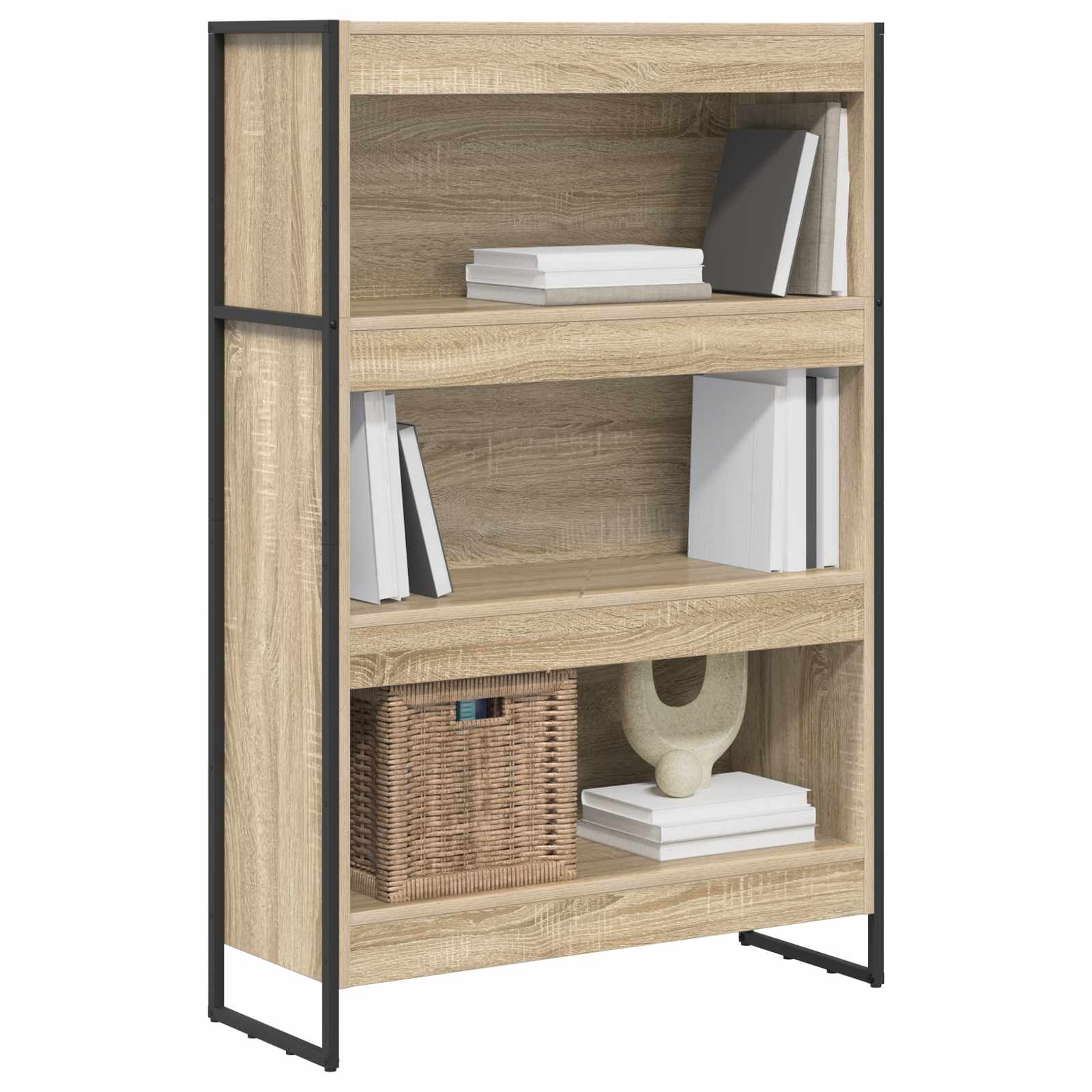Gabinete de livros 80 x 30 x 121 cm derivados de madeira sonoma