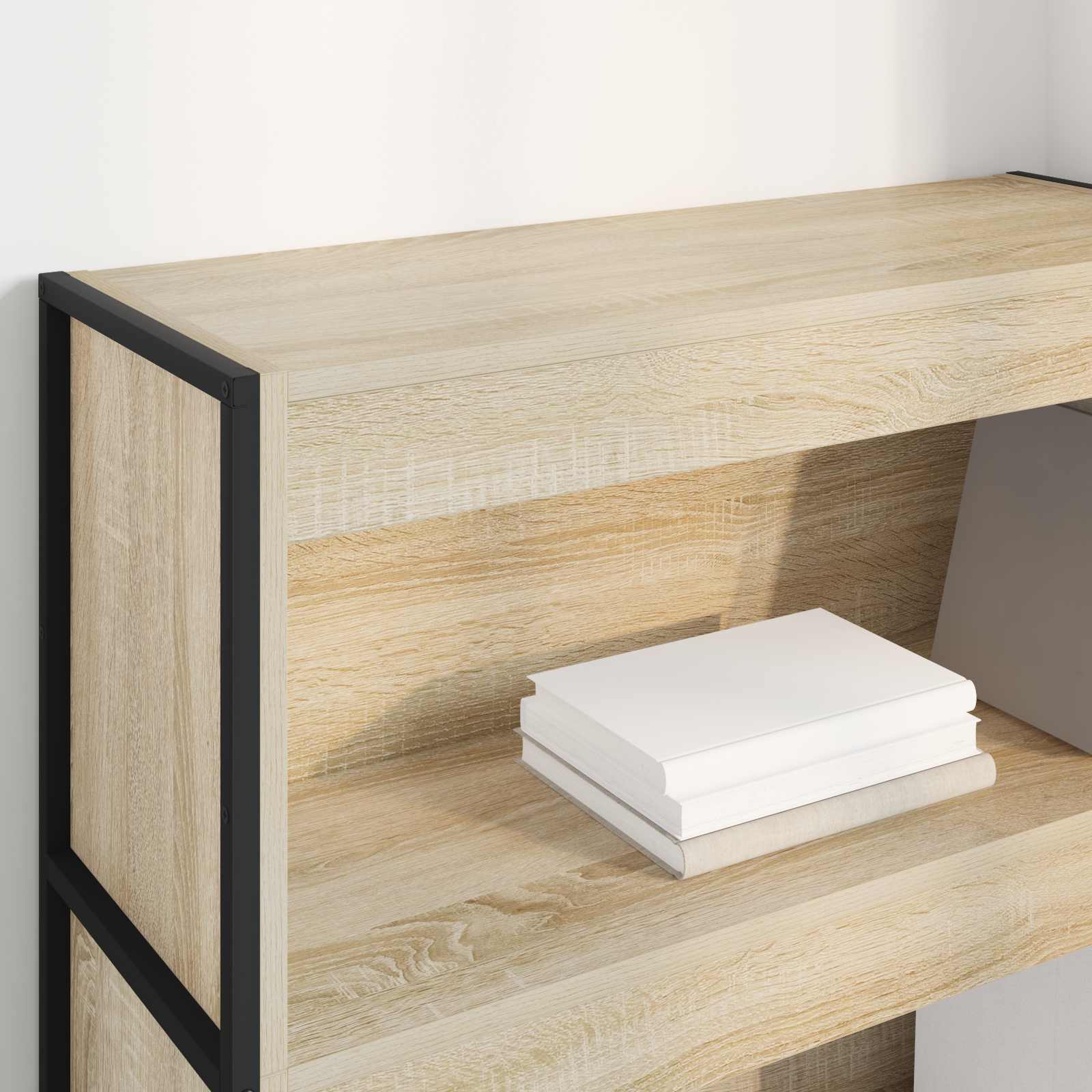 Gabinete de livros 80 x 30 x 121 cm derivados de madeira sonoma