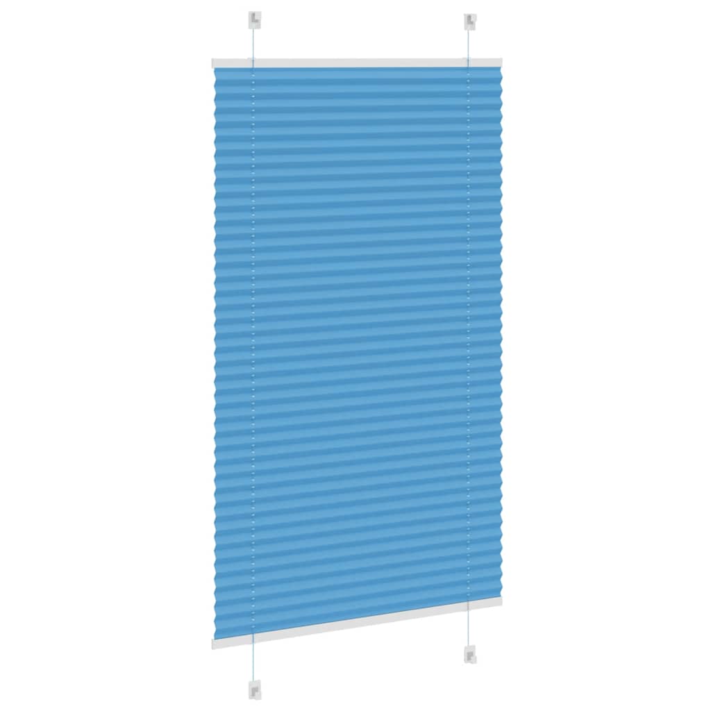 Azul plissada cega 75x150 cm largura tecido 74,4 cm poliéster