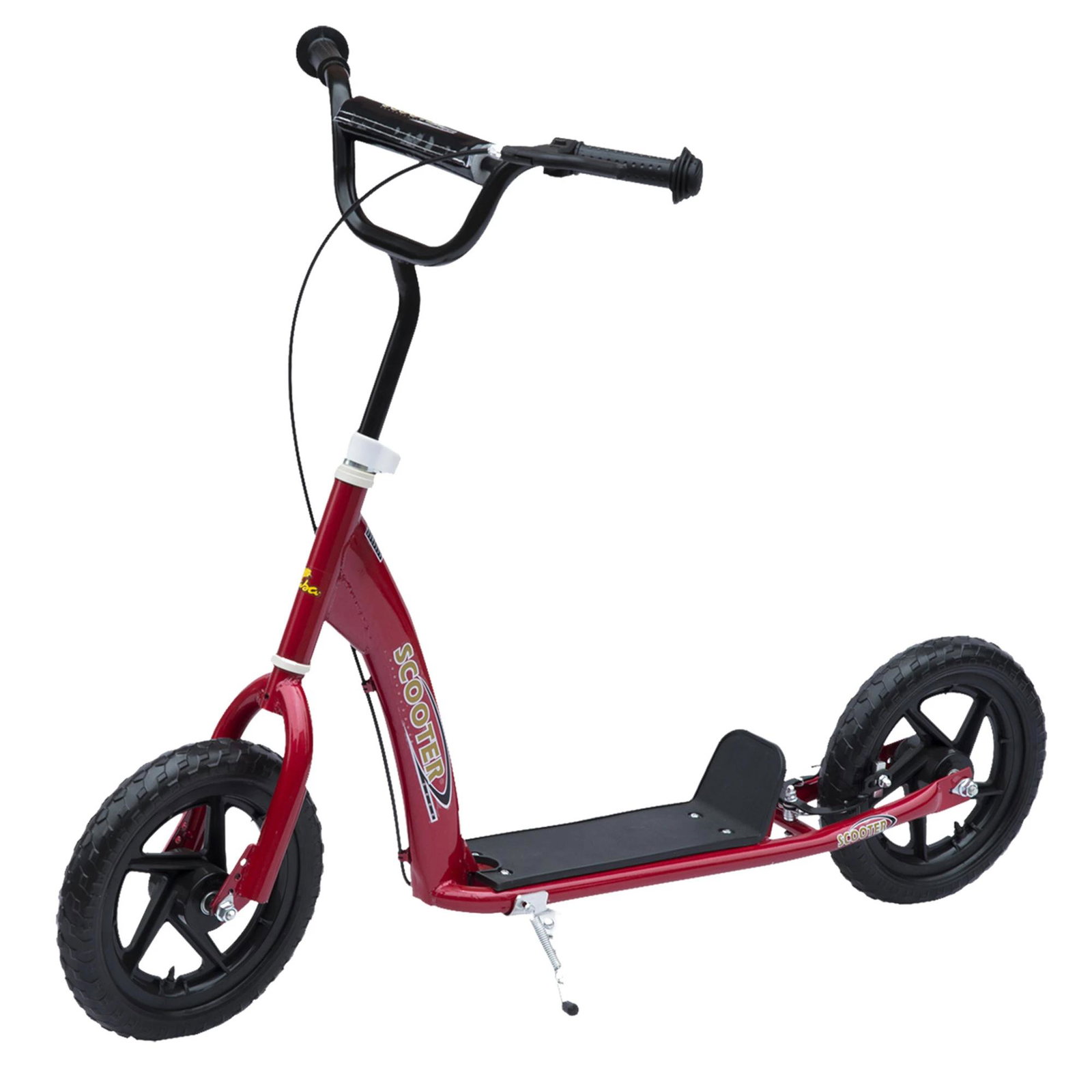Trotinete para Crianças acima de 5 anos Scooter de 2 Rodas Grandes de 12 Polegadas com Freio e Guidão Ajustável em Altura Carga