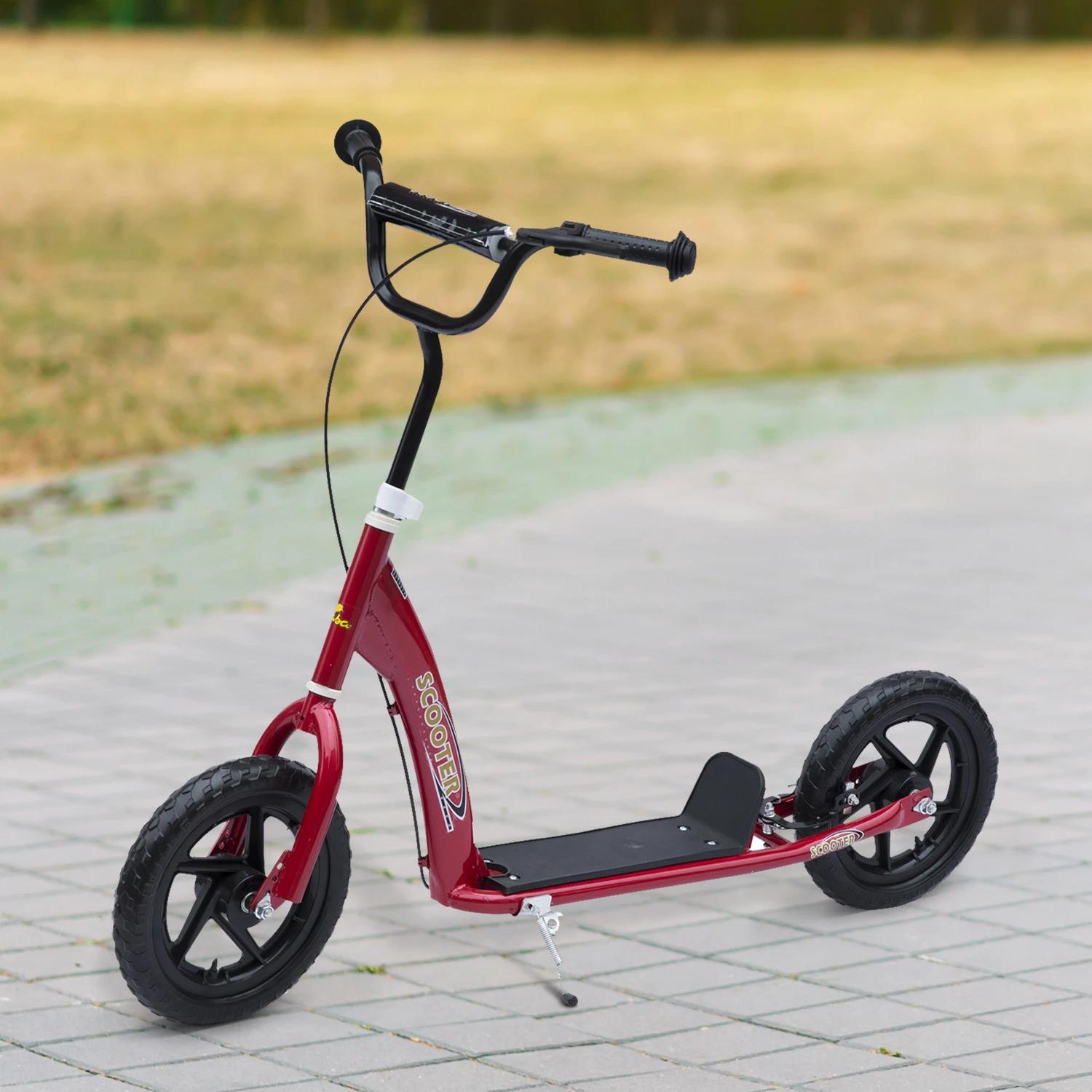 Trotinete para Crianças acima de 5 anos Scooter de 2 Rodas Grandes de 12 Polegadas com Freio e Guidão Ajustável em Altura Carga