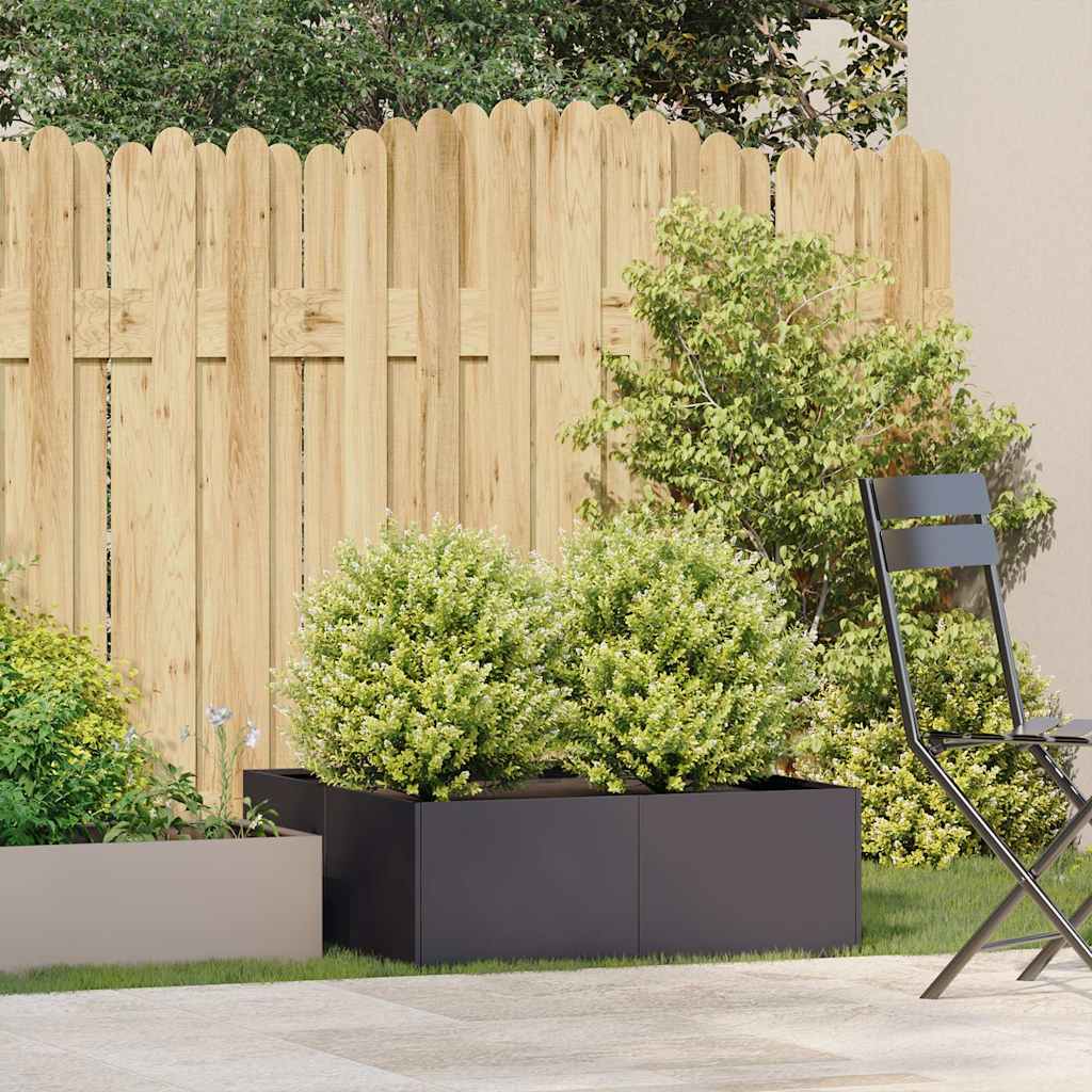 Vaso/floreira 80x80x30 cm aço preto