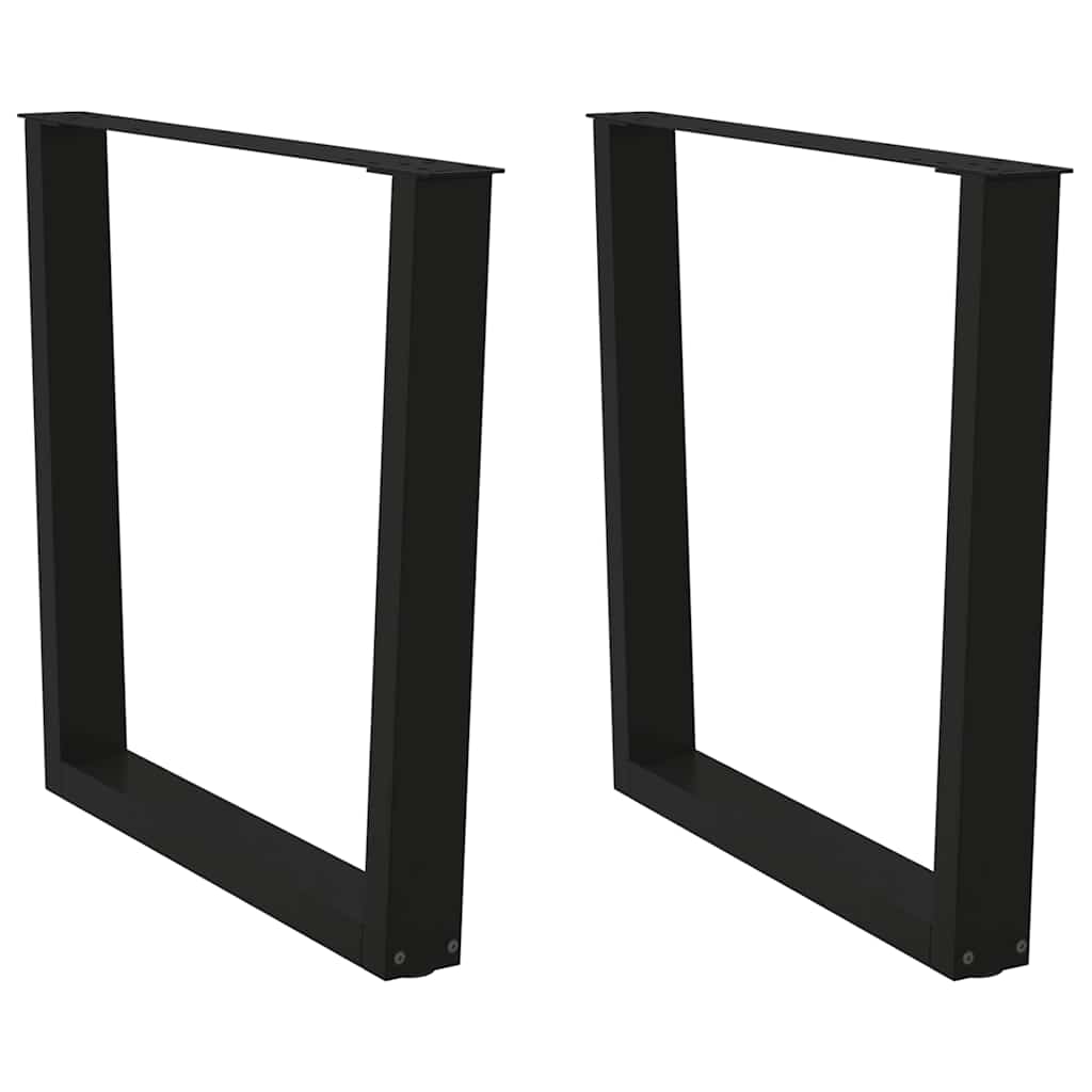 Pernas para mesa de jantar em v, 2 peças, pretas, 90x (72-73,3) cm, aço