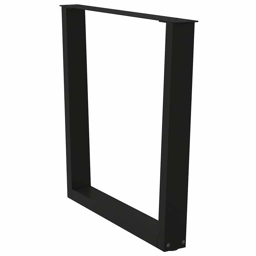 Pernas para mesa de jantar em v, 2 peças, pretas, 90x (72-73,3) cm, aço
