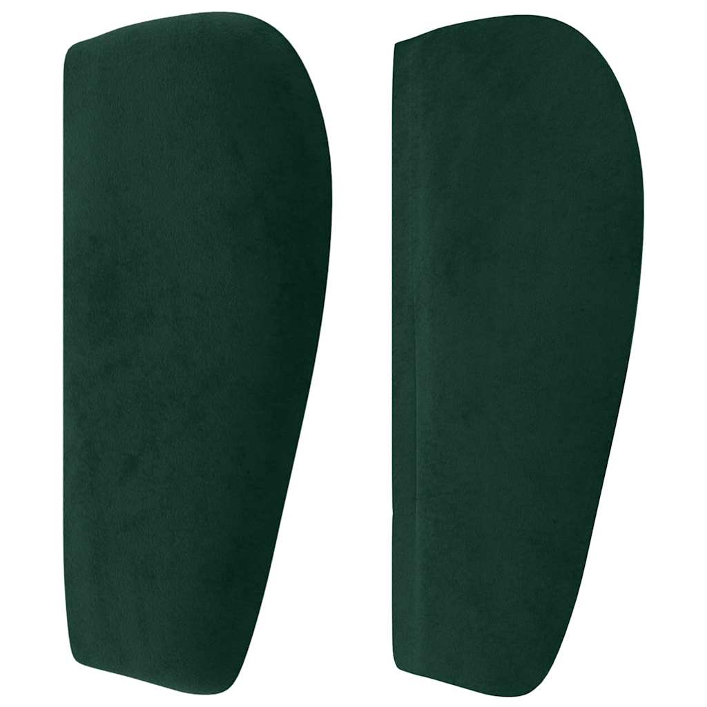 Cabeceira de cama c/ abas veludo 163x23x78/88cm verde-escuro