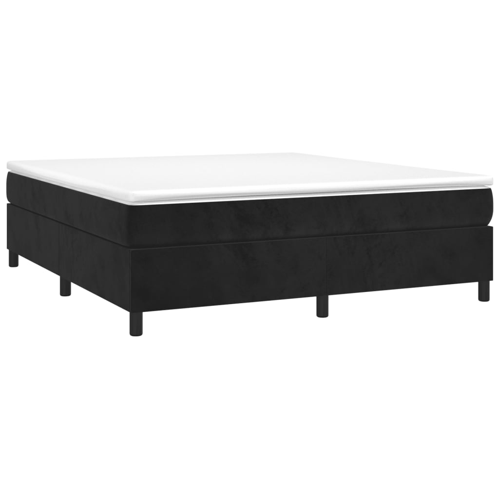 Cama com molas/colchão 180x200 cm veludo preto