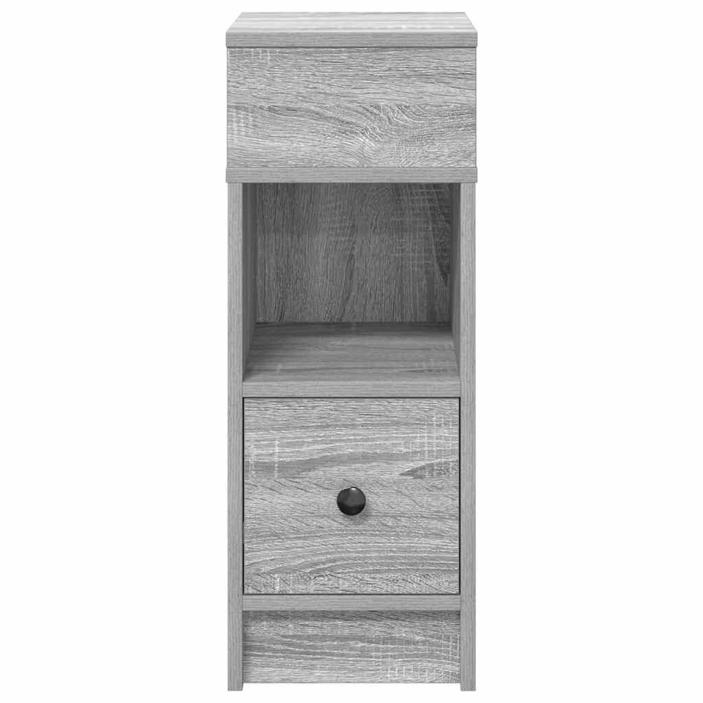 Mesa de cabeceira com gaveta 25x31x66 cm cinzento sonoma