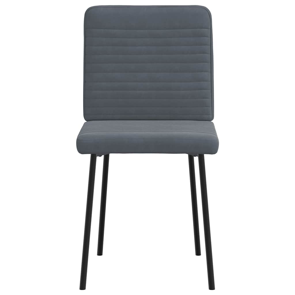 Cadeiras de jantar 6 pcs veludo cinzento-escuro