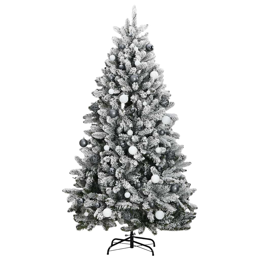 Árvore natal artificial articulada c/ 300 luzes LED+bolas 210cm