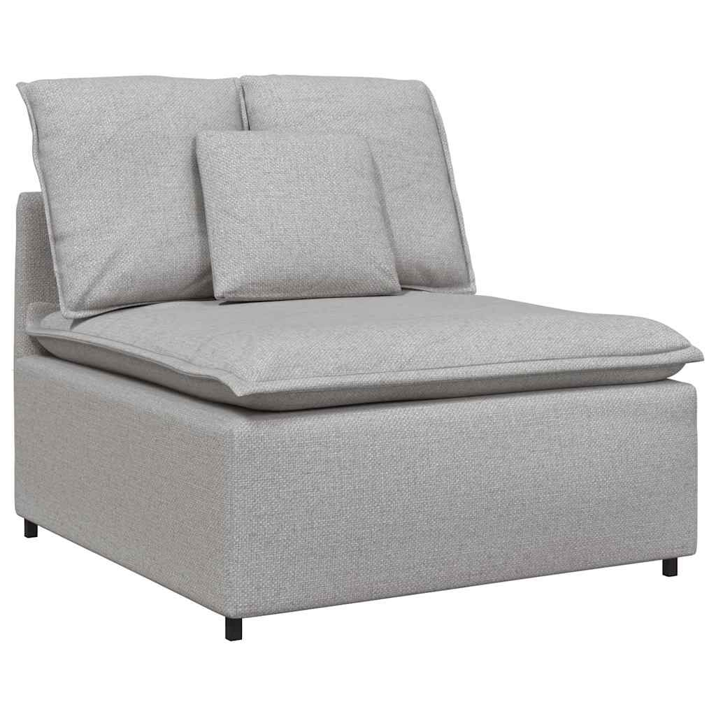 Sofá modular com almofadas tecido cinzento nublado