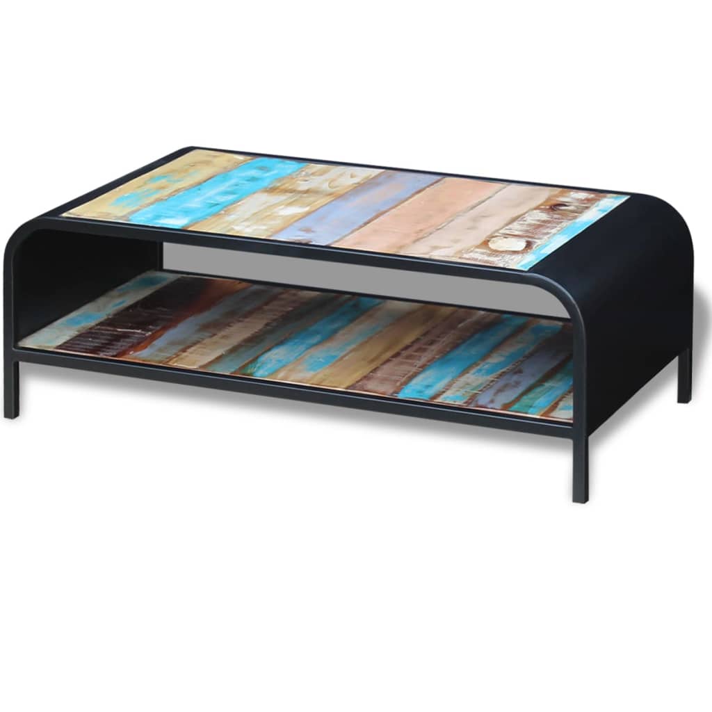 Mesa de centro em madeira reciclada maciça
