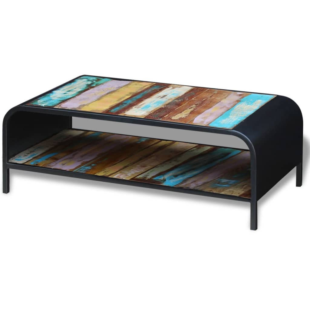 Mesa de centro em madeira reciclada maciça