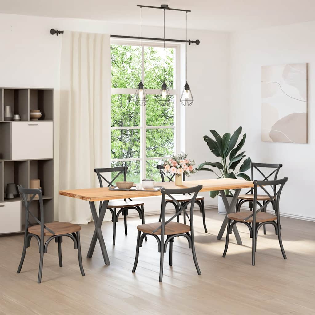 Pés para mesa de jantar em formato de x, 2 peças, antracite, 57x(72-73) cm, aço