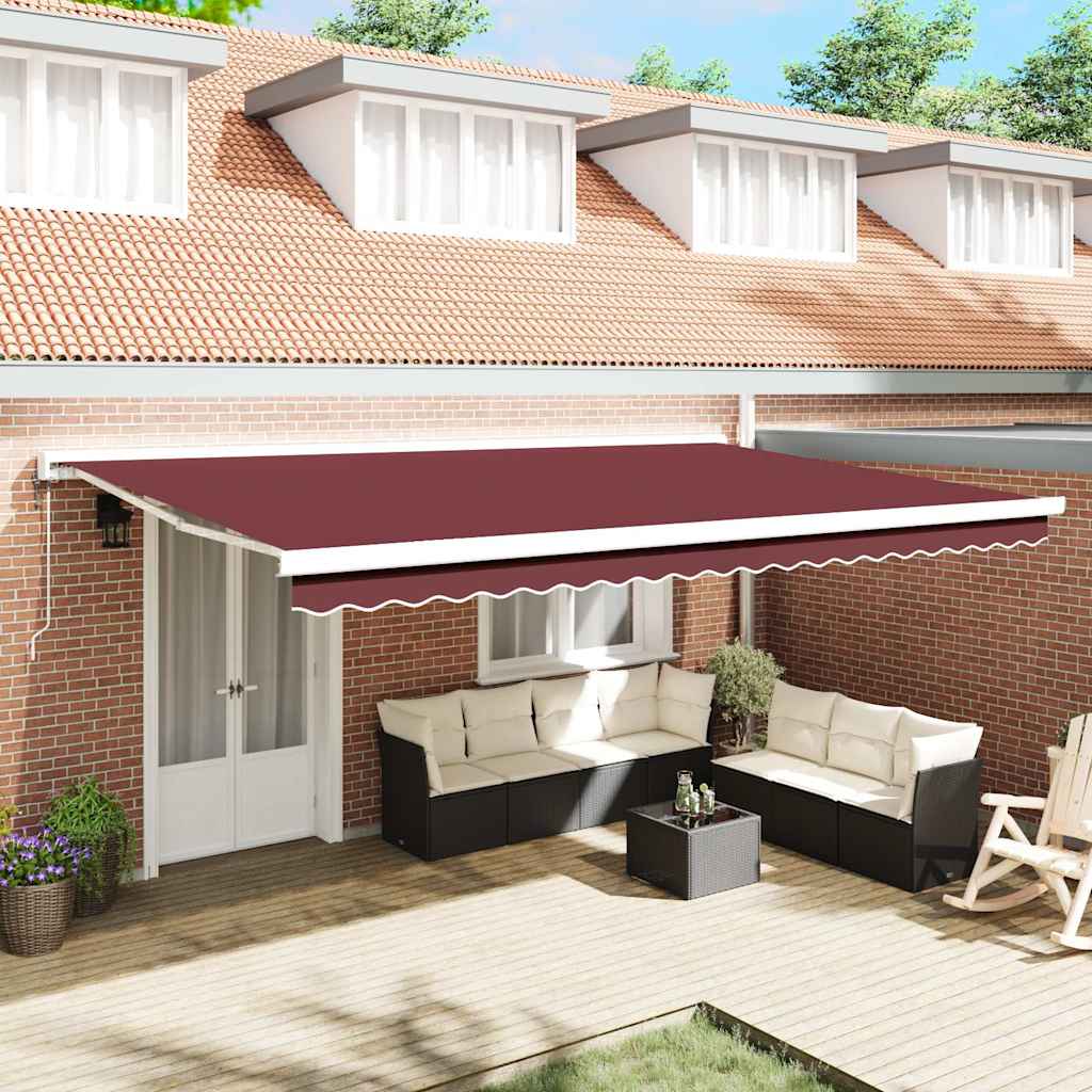 Toldo retrátil automático 500x300 cm bordô