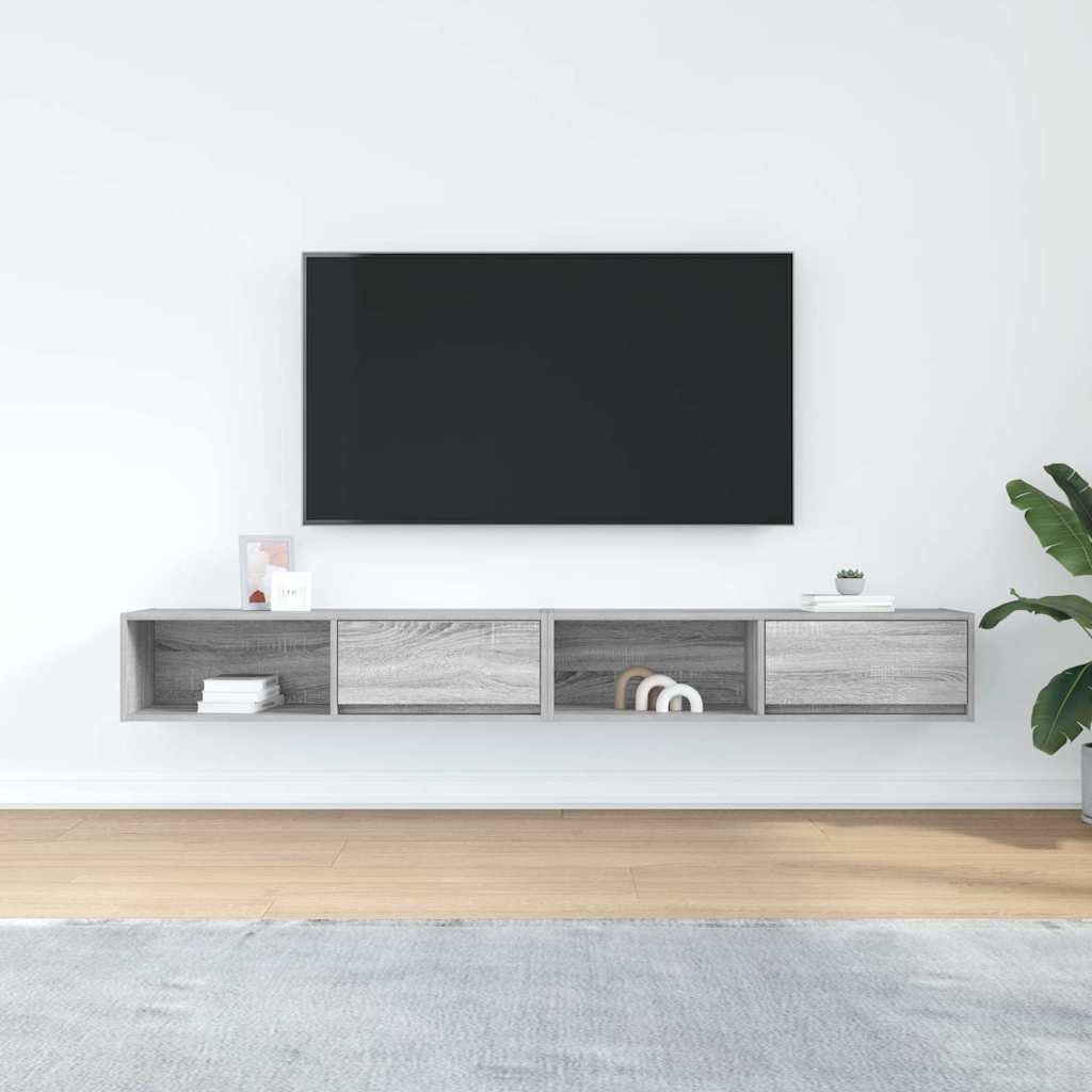 Móveis de TV 2pcs 100x31x25,5cm deriv. madeira cinzento sonoma