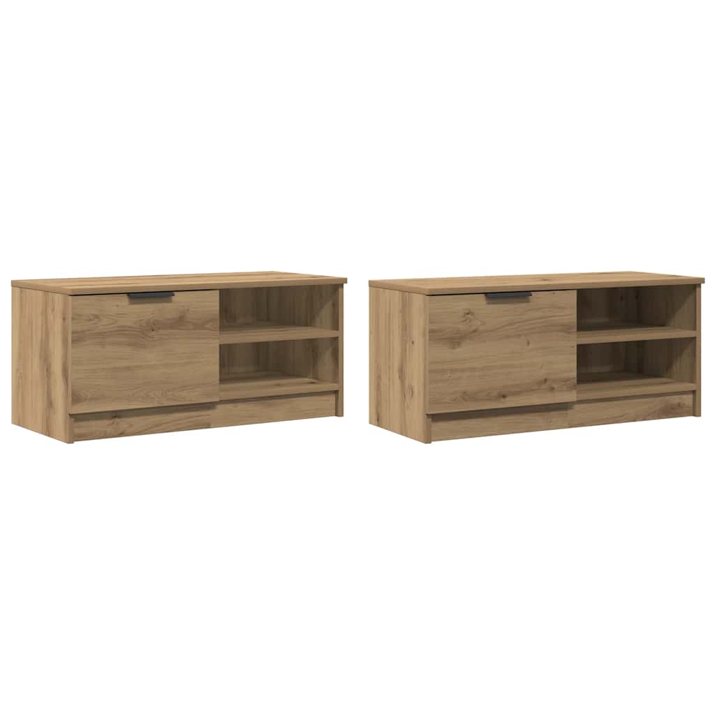 Móveis TV 2 pcs 80x35x36,5 cm deriv. madeira carvalho artisiano
