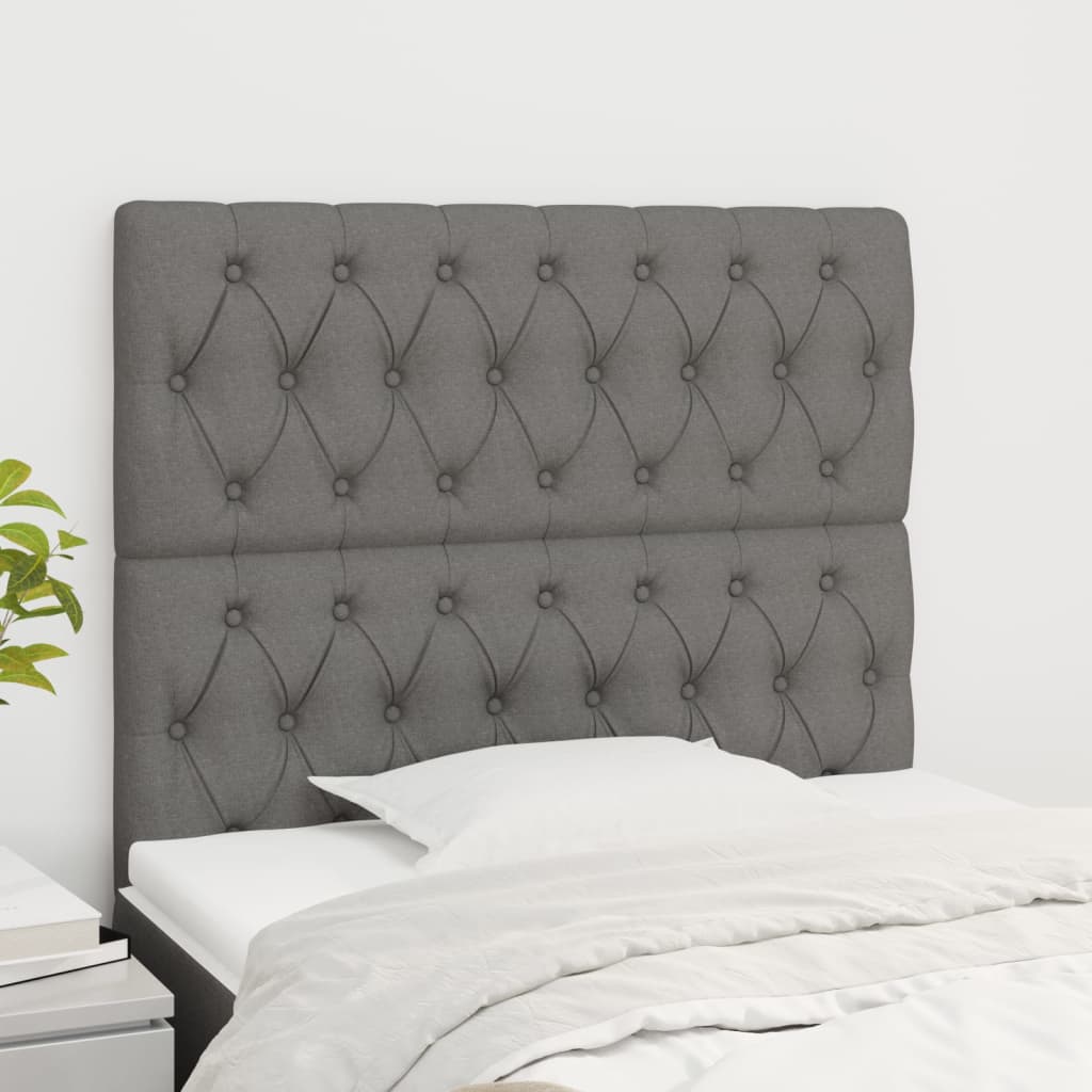 Cabeceira cinza escuro 90x7x118/128 cm tecido