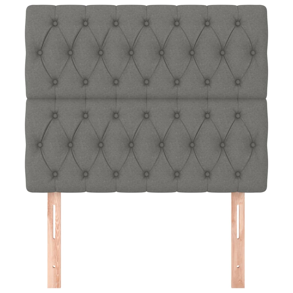 Cabeceira cinza escuro 90x7x118/128 cm tecido