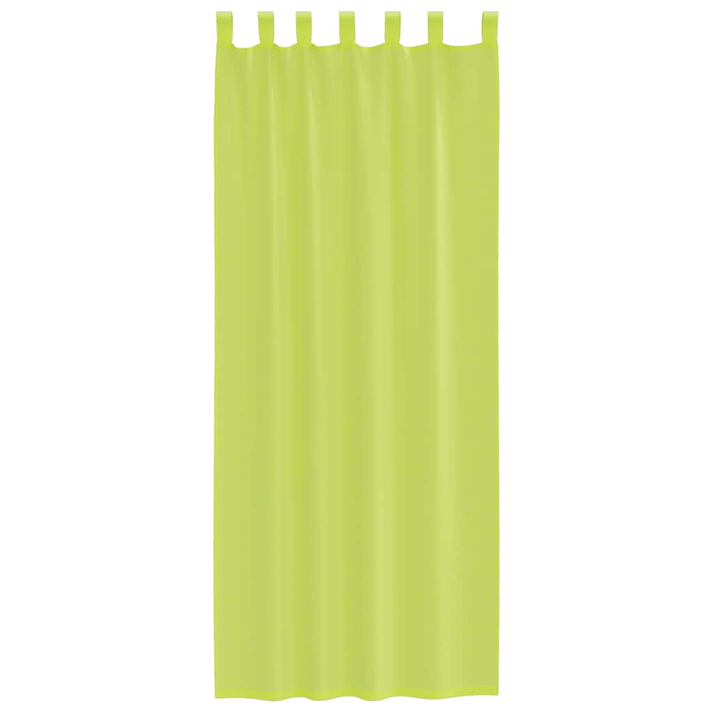 Cortinas de voile com aba 2 pcs verde-maçã