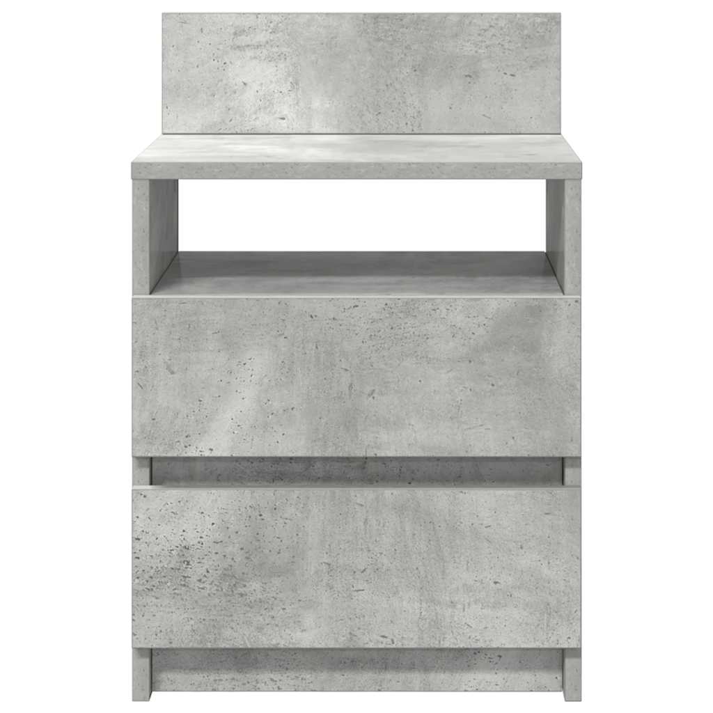 Mesa de cabeceira com 2 gavetas 40x33x60 cm cinzento cimento