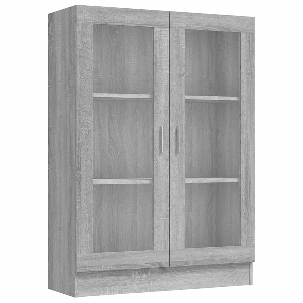 Vitrine 82,5x30,5x115 cm derivados de madeira cinzento sonoma