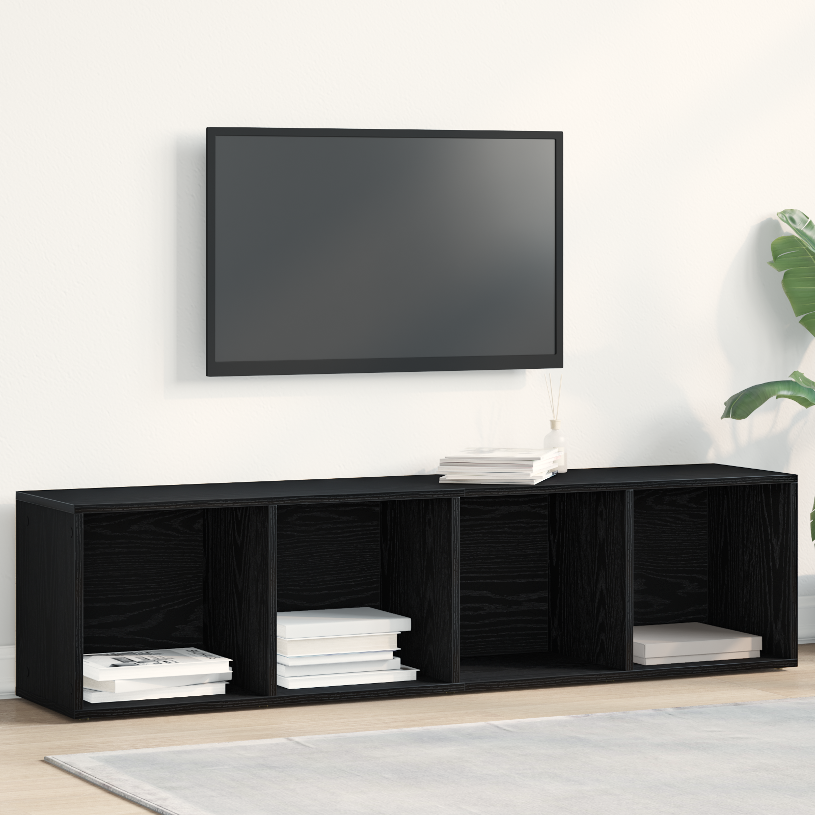 | Gabinete de livros | carvalho preto 36 x 30 x 143 cm
