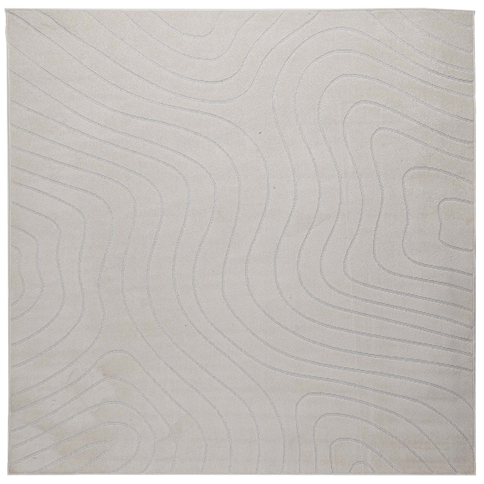 Tapetes de área quadrado palmeras creme 120 x 120 cm poliéster