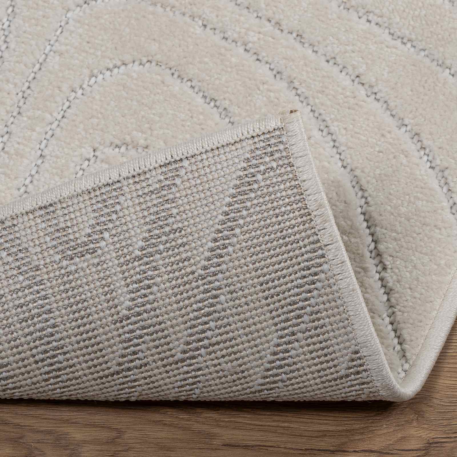 Tapetes de área quadrado palmeras creme 120 x 120 cm poliéster