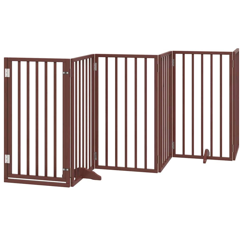 Portão cães c/ porta dobrável 15 painéis 750 cm álamo castanho