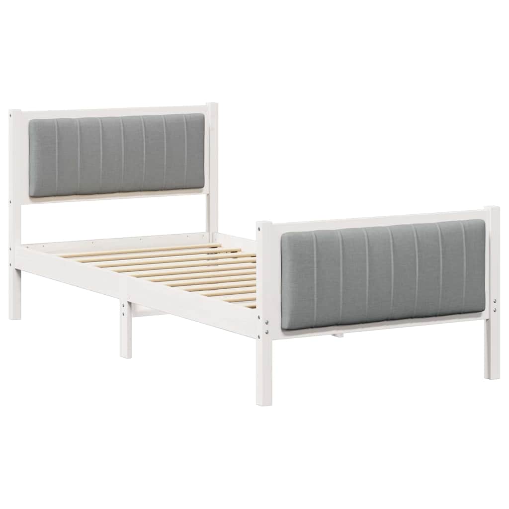 Estrutura da cama branco e cinza claro 90 x 190 cm