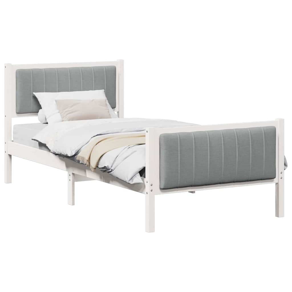 Estrutura da cama branco e cinza claro 90 x 190 cm