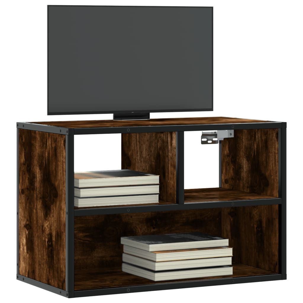 Móvel p/ TV 60x31x39,5cm deriv. madeira/metal carvalho fumado