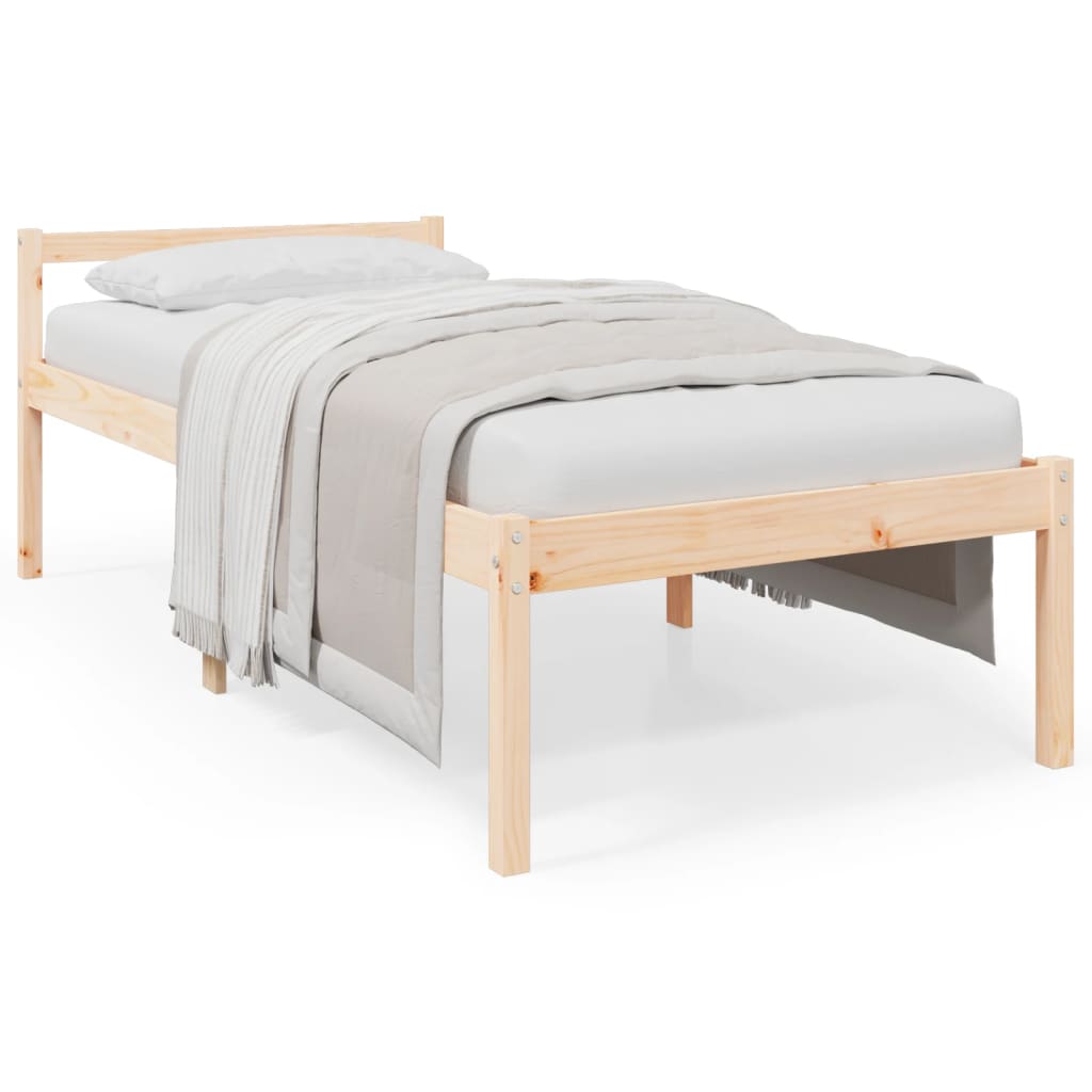 Cama de solteiro pequena p/ idosos 75x190 cm pinho maciço