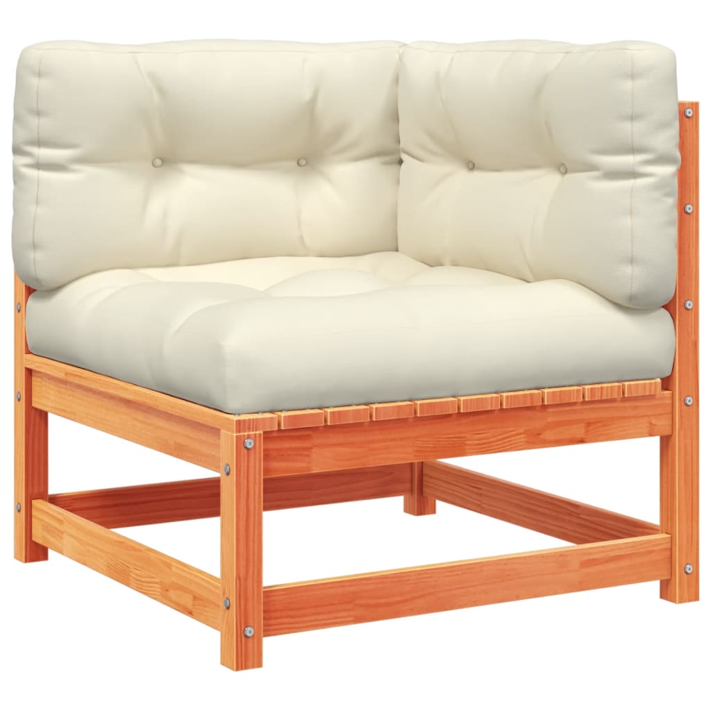 4Pcs conj. sofás jardim c/ almofadões pinho maciço castanho mel