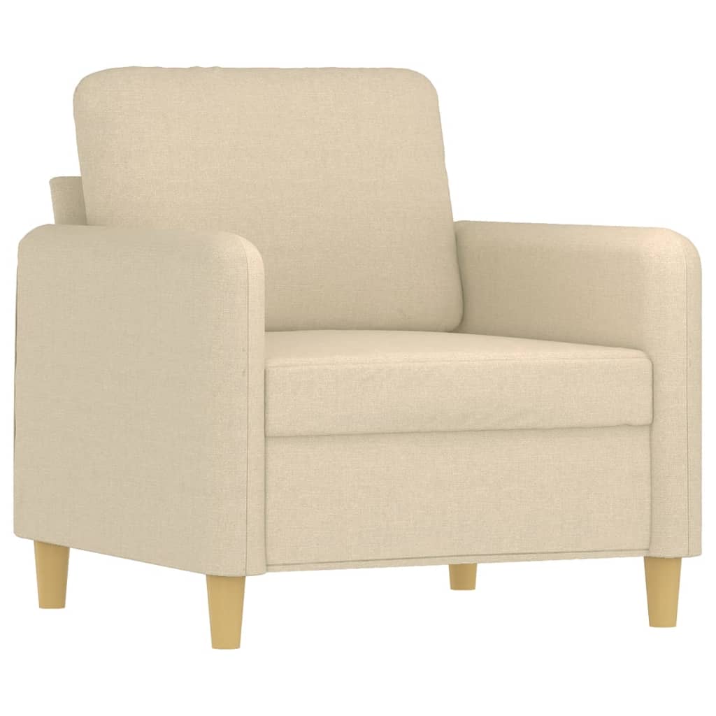 4 Pcs conjunto de sofás com almofadas tecido cor creme
