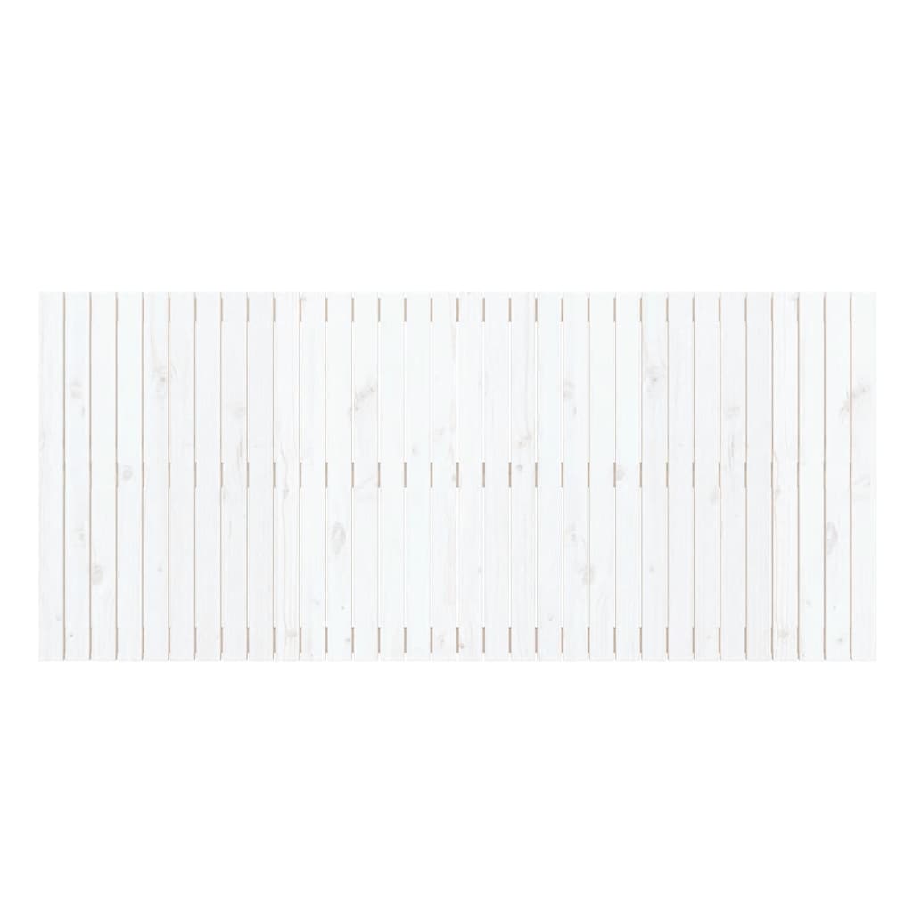 Cabeceira de parede 204x3x90 cm madeira de pinho maciça branco