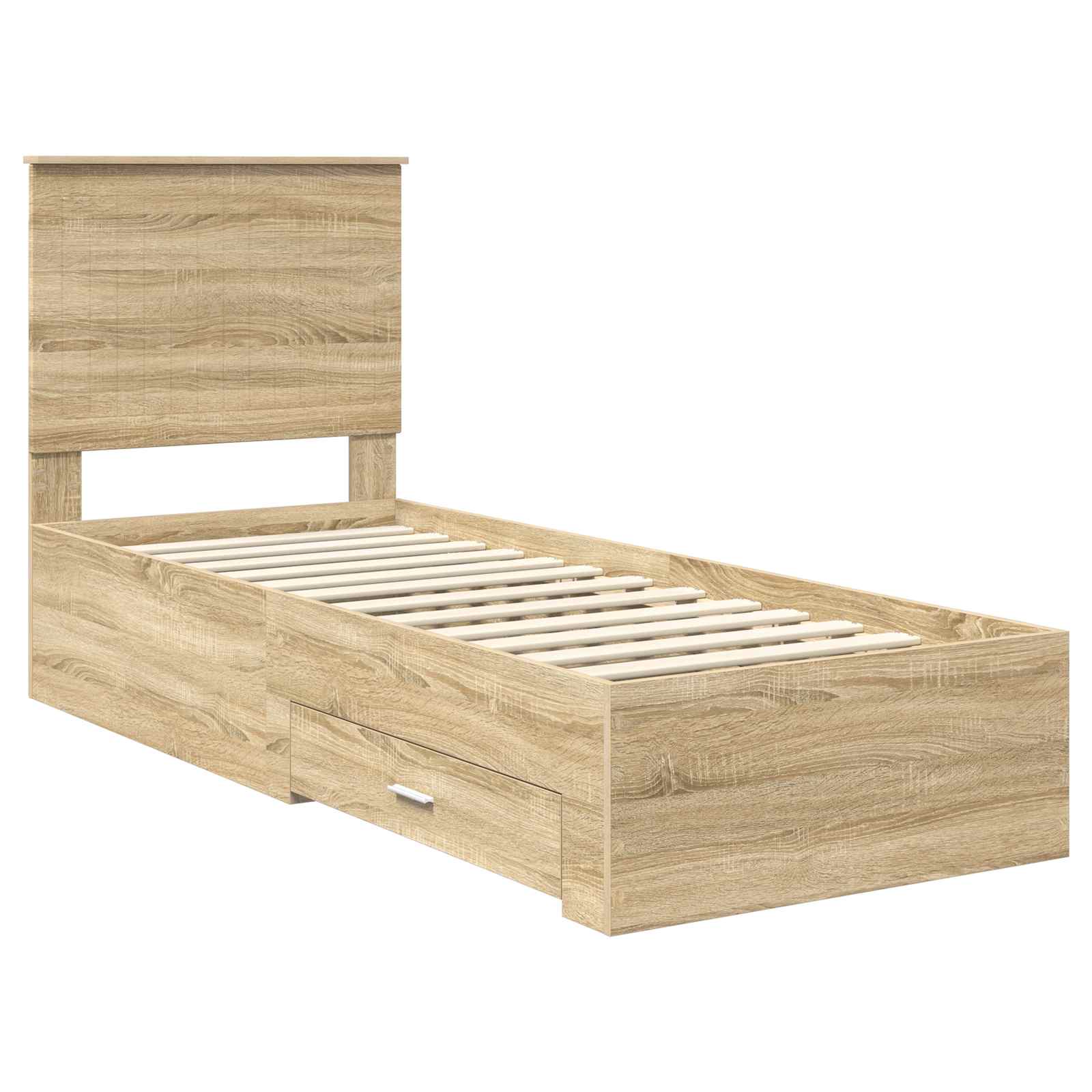 Estrutura da cama carvalho sonoma e prata 70 x 190 cm
