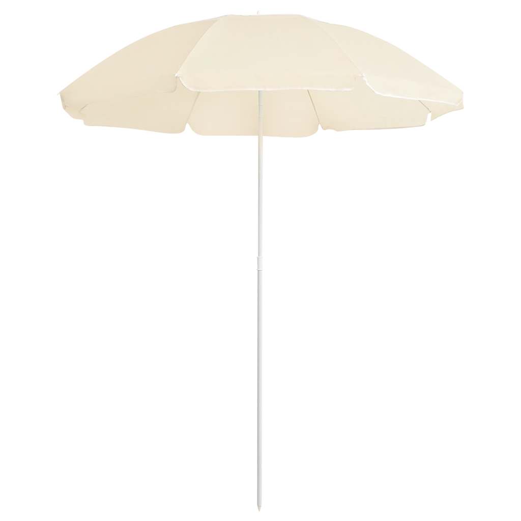 Guarda-sol de jardim com poste de aço 180 cm cor areia