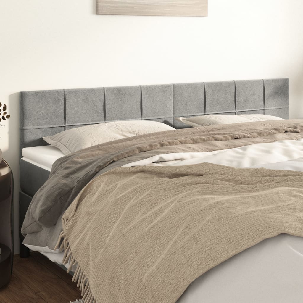 Cabeceiras cinzento-claro 180x5x78/88 cm veludo