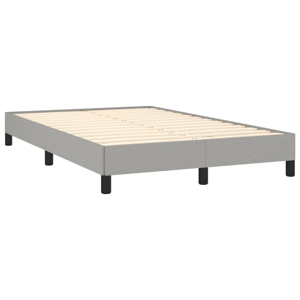 Estrutura de cama sem colchão 120x200 cm tecido cinzento-claro