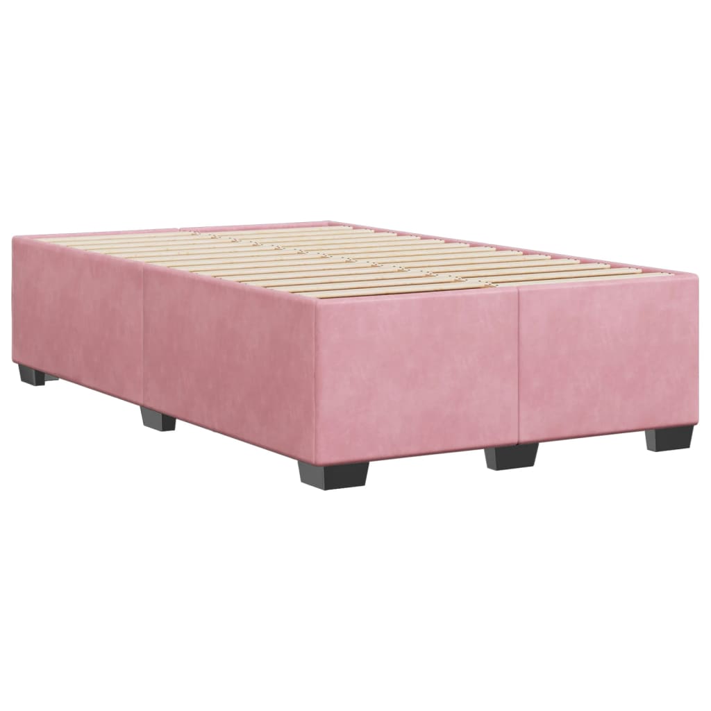 Estrutura de cama 120x200 cm veludo rosa