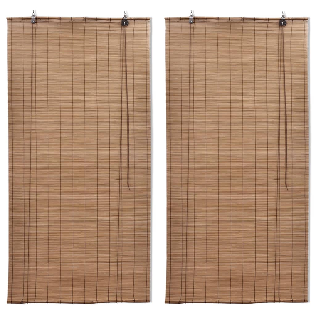 Estores de rolo bambu 2 pcs 120 x 220 cm