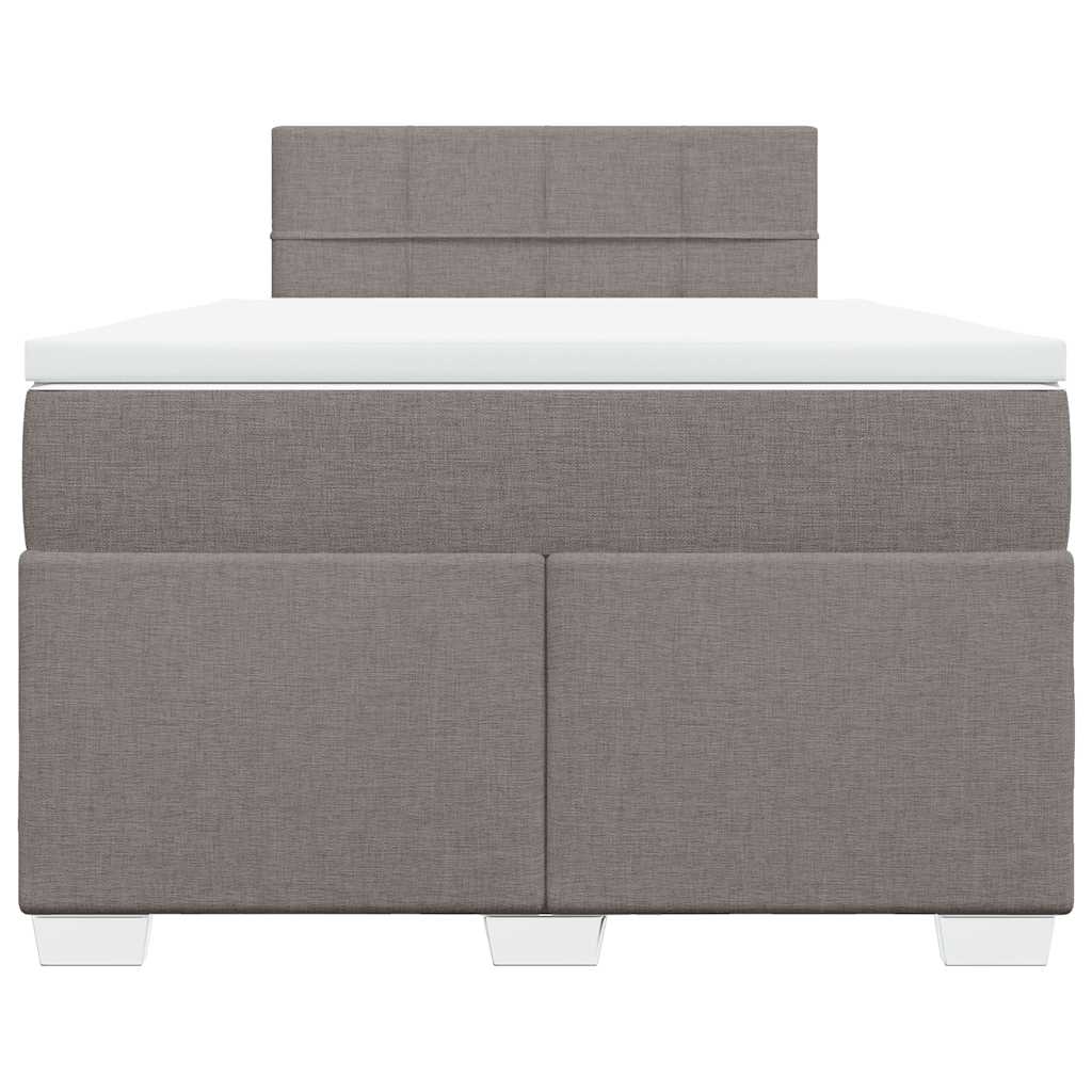 Cama boxspring c/ colchão 120x190cm tecido castanho-acinzentado