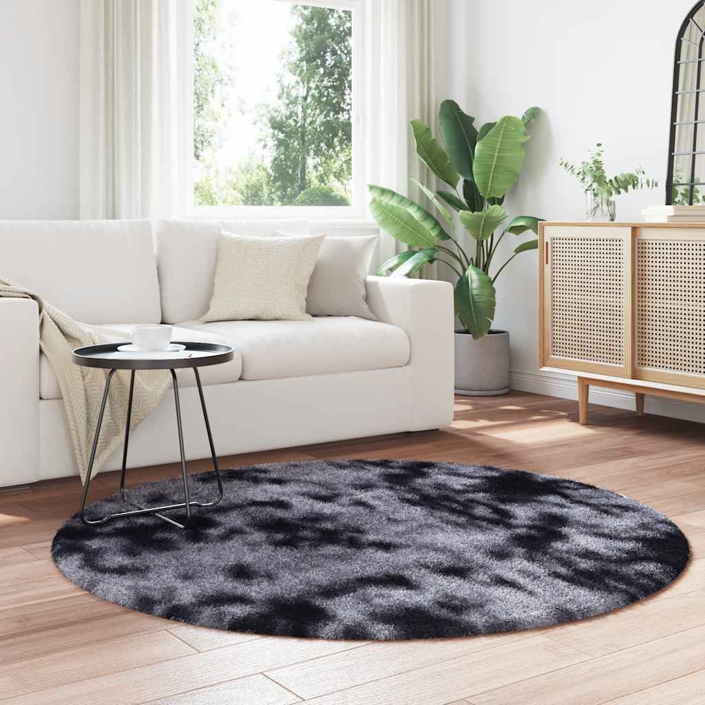 Tapete shaggy de pelo alto navarra 160x160 cm cinzento-escuro